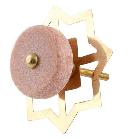 Light Pink Stone Flat Dresser Knob